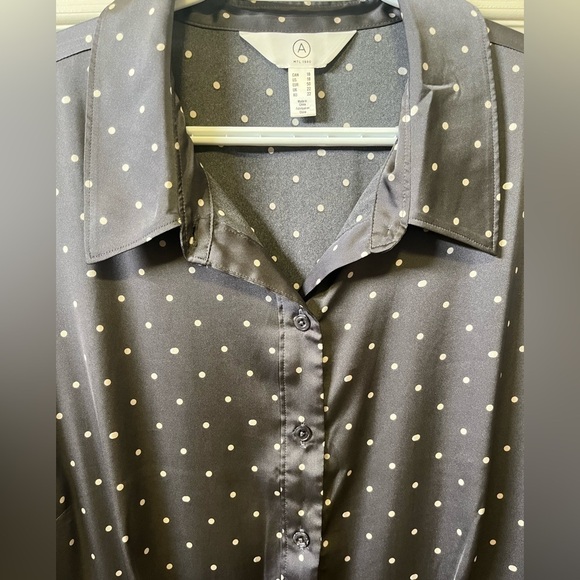 GRAY Sateen Polka-Dot Dress - Picture 2 of 4